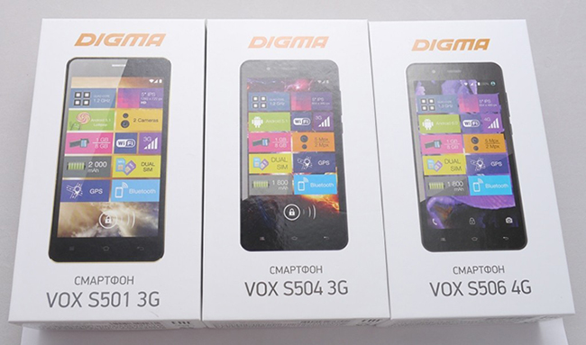 Обзор трех смартфонов Digma серии VOX – S501 3G, S504 3G, S506 4G от HARDWAREPORTAL